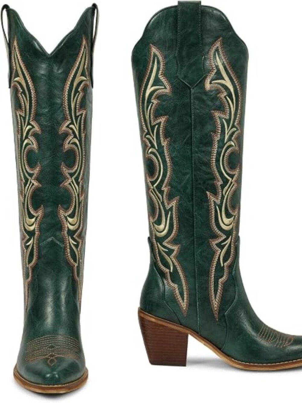 Retro Knee High Cowboy Boots for Women, Comfortable and Stylish